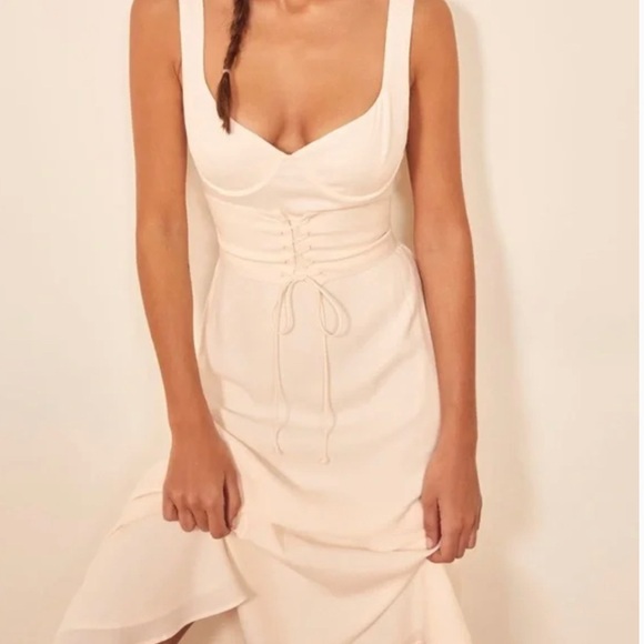 Reformation || Ivory Sigrid Dress Size 0 - Picture 1 of 10